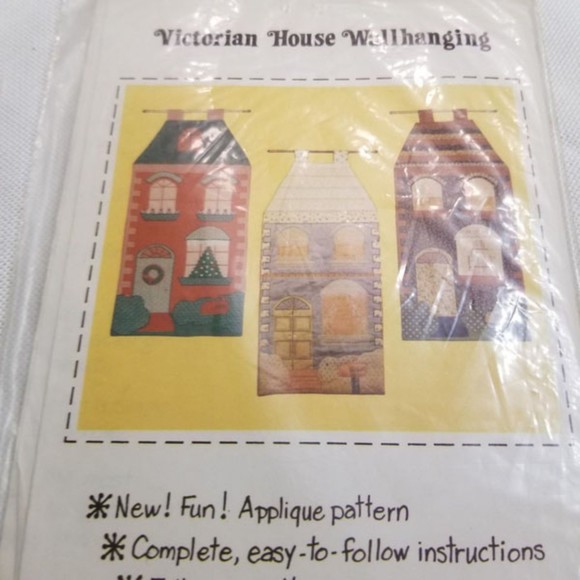 Lot of 2 Victorian House wall hanging patterns 1970's Pat019 - Picture 3 of 6